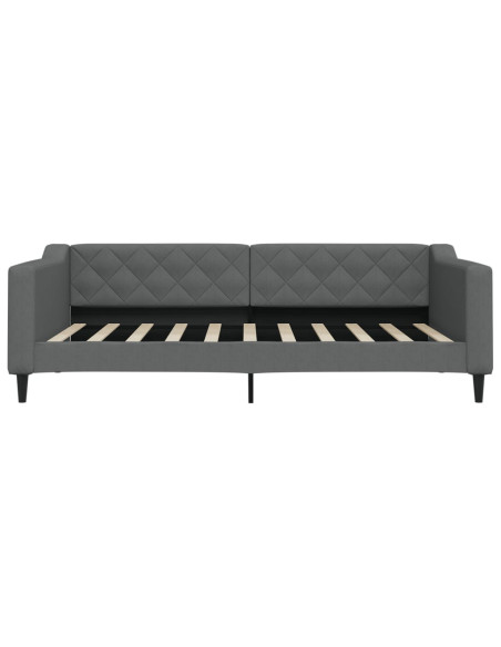 Letto da Giorno Grigio Scuro 100x190 cm in Tessuto