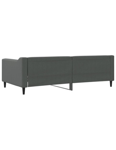 Letto da Giorno Grigio Scuro 100x190 cm in Tessuto