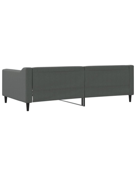 Letto da Giorno Grigio Scuro 100x190 cm in Tessuto