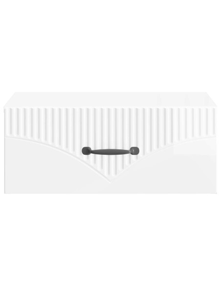 Mobiletto da notte a muro 2 pcs Bianco Lucido 49 x 34,5 x 20 cm
