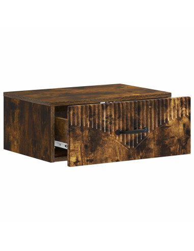 Mobiletto da notte a muro Rovere Fumo 49 x 34,5 x 20 cm