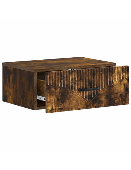 Mobiletto da notte a muro Rovere Fumo 49 x 34,5 x 20 cm