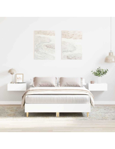 Struttura del letto Bianco 137 x 190 cm Legno multistrato