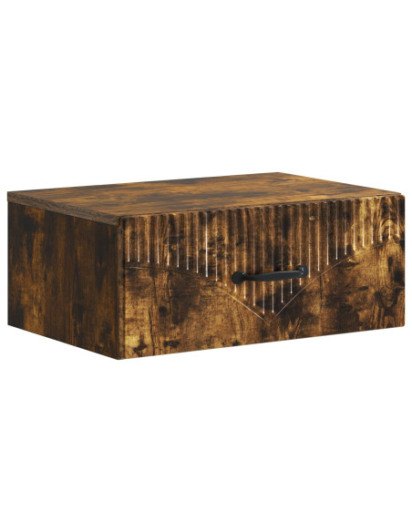 Mobiletto da notte a muro 2 pcs Rovere Fumo 49 x 34,5 x 20 cm