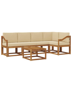 Set di divani con cuscino 6 pcs Naturale e Beige 2