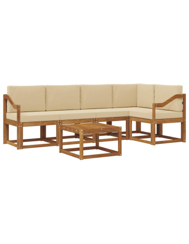 Set di divani con cuscino 6 pcs Naturale e Beige