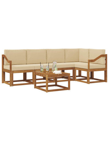 Set di divani con cuscino 6 pcs Naturale e Beige