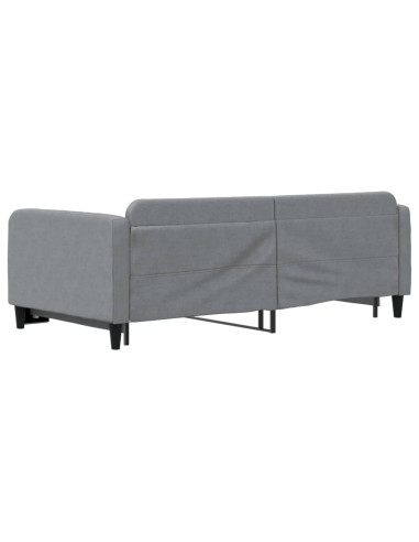 Divano Letto con Letto Estraibile Grigio Chiaro 100x190 Tessuto