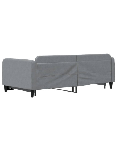 Divano Letto con Letto Estraibile Grigio Chiaro 100x190 Tessuto