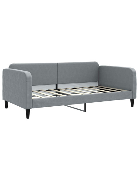 Divano Letto Estraibile Cassetti Grigio Chiaro 100x190 Tessuto