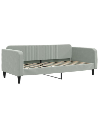 Divano Letto Estraibile Cassetti Grigio Chiaro 100x190 Velluto