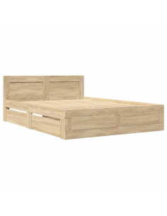 Struttura del letto 2 pcs Sonoma 137 x 188 cm Legno multistrato 2