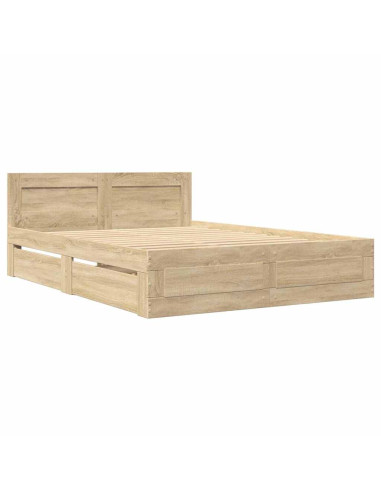 Struttura del letto 2 pcs Sonoma 137 x 188 cm Legno multistrato