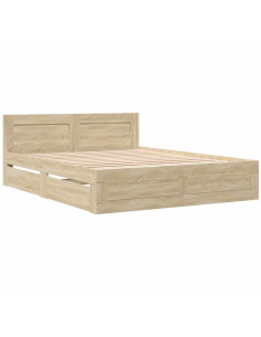 Struttura del letto 2 pcs Sonoma 153 x 203 cm Legno multistrato 2
