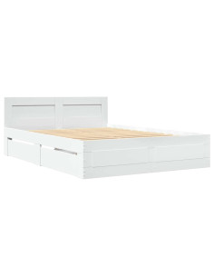 Struttura del letto 2 pcs Bianco 137 x 188 cm Legno multistrato 2