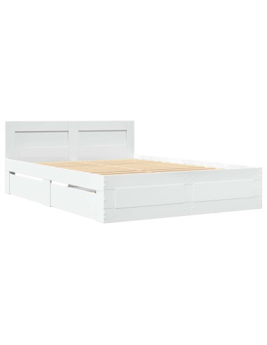 Struttura del letto 2 pcs Bianco 137 x 188 cm Legno multistrato