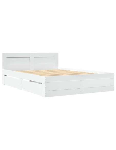 Struttura del letto 2 pcs Bianco 137 x 188 cm Legno multistrato