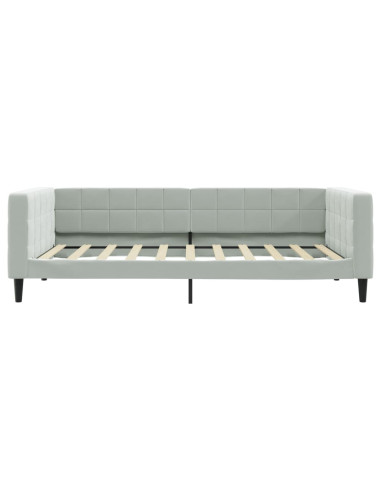 Letto da Giorno Grigio Chiaro 100x190 cm in Velluto