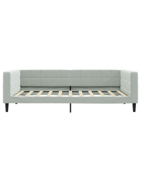 Letto da Giorno Grigio Chiaro 100x190 cm in Velluto