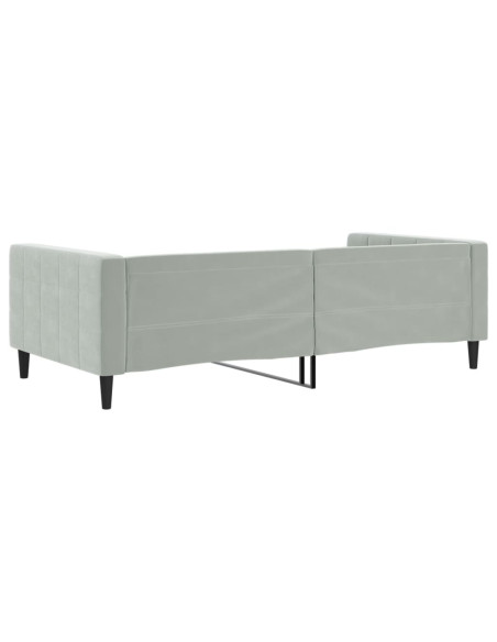 Letto da Giorno Grigio Chiaro 100x190 cm in Velluto