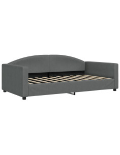 Letto da Giorno Grigio Scuro 100x190 cm in Tessuto 2