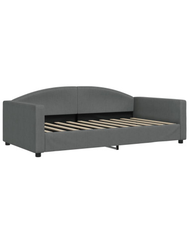 Letto da Giorno Grigio Scuro 100x190 cm in Tessuto