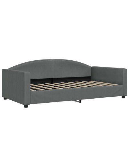 Letto da Giorno Grigio Scuro 100x190 cm in Tessuto