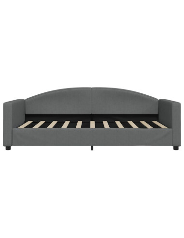 Letto da Giorno Grigio Scuro 100x190 cm in Tessuto
