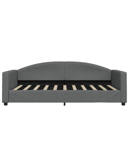 Letto da Giorno Grigio Scuro 100x190 cm in Tessuto