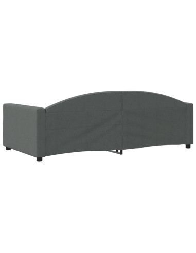 Letto da Giorno Grigio Scuro 100x190 cm in Tessuto