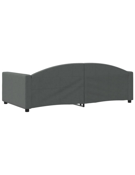Letto da Giorno Grigio Scuro 100x190 cm in Tessuto