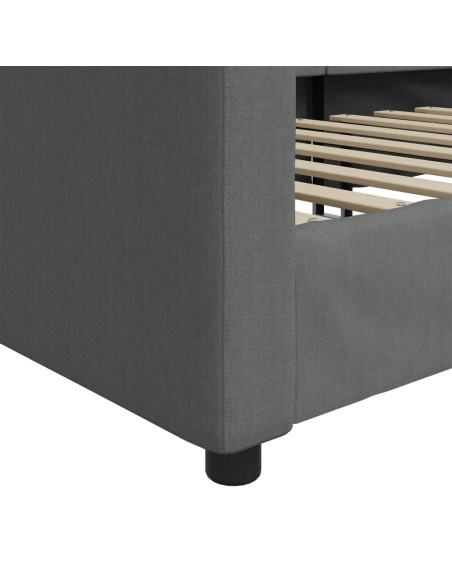 Letto da Giorno Grigio Scuro 100x190 cm in Tessuto