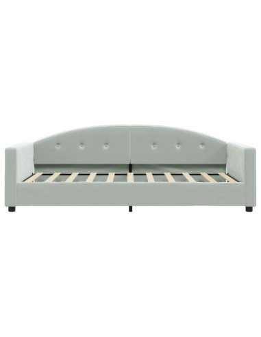 Letto da Giorno Grigio Chiaro 100x190 cm in Velluto