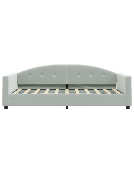 Letto da Giorno Grigio Chiaro 100x190 cm in Velluto