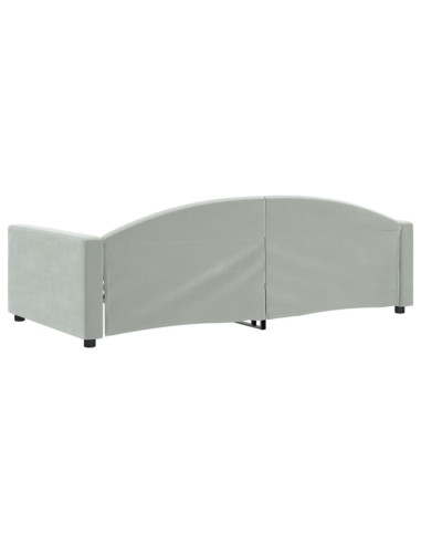 Letto da Giorno Grigio Chiaro 100x190 cm in Velluto
