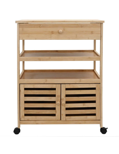Carrello da Cucina con Ruote Naturale 59,5 x 36 x 82 cm Bambù