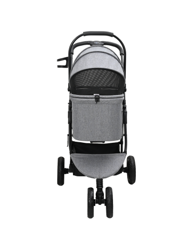 Passeggino pieghevole per animali Grigio 78 x 54 x 101 cm