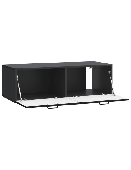 Mobile Porta TV da Muro Montaggio a parete Nero 98 x 41 x 30 cm
