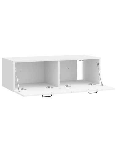 Mobile Porta TV da Muro Bianco Lucido 98 x 41 x 30 cm