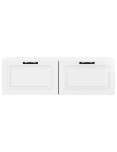 Mobile Porta TV da Muro Bianco Lucido 98 x 41 x 30 cm