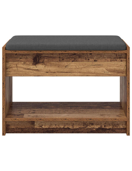 Panca per ingresso con cuscino Legno vecchio 63 x 38 x 45 cm