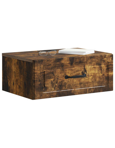 Mobiletto da notte a muro 2 pcs Rovere Fumo 49 x 34,5 x 20 cm