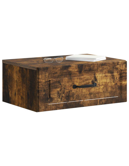 Mobiletto da notte a muro 2 pcs Rovere Fumo 49 x 34,5 x 20 cm