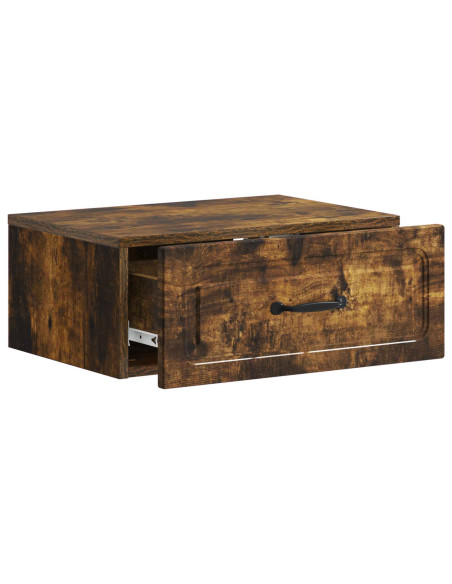 Mobiletto da notte a muro 2 pcs Rovere Fumo 49 x 34,5 x 20 cm