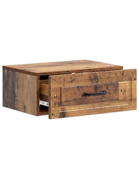 Mobiletto da notte a muro Legno antico 49 x 34,5 x 20 cm