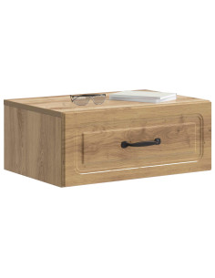 Mobiletto da notte a muro con cassetto 2 pcs Rovere Artigianale 2