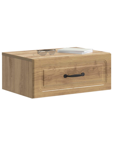 Mobiletto da notte a muro con cassetto 2 pcs Rovere Artigianale