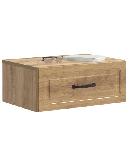 Mobiletto da notte a muro con cassetto 2 pcs Rovere Artigianale