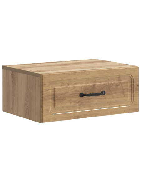 Mobiletto da notte a muro con cassetto 2 pcs Rovere Artigianale