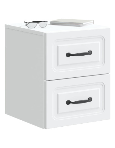 Mobiletto da notte a muro 2 pcs Bianco 34,5 x 33 x 40 cm
